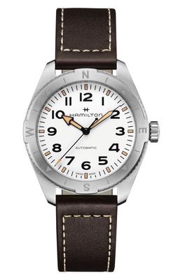 Hamilton Khaki Field Expedition Automatic Leather Strap Watch, 41mm in White 