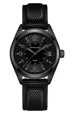 Hamilton Khaki Field Silicone Strap Watch, 40mm in Black 