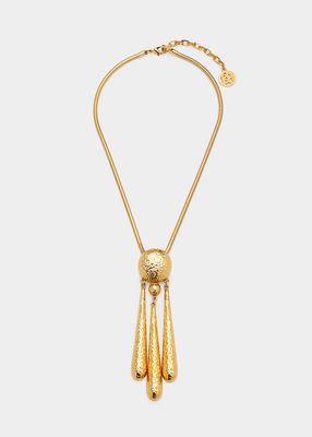 Hammered Gold 3-Drop Necklace
