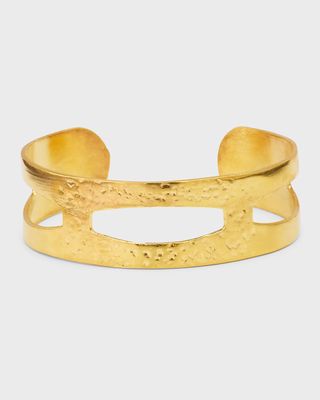 Hammered Gold-Plated Triple Open Cuff