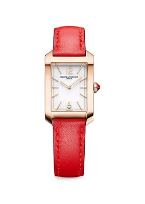 Hampton 10628 18K Rose Gold, Titanium & Leather Strap Watch