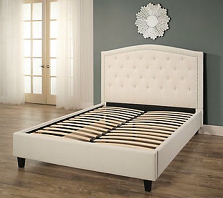 Hampton Tufted Upholstery Platform Bed, QN by A bbyson Living