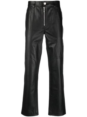 Han Kjøbenhavn calf-leather straight-leg trousers - Black