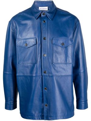 Han Kjøbenhavn chest-pocket leather shirt - Blue