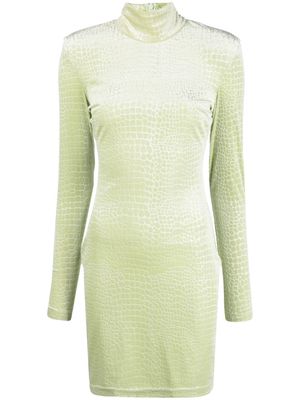 Han Kjøbenhavn crocodile-effect roll-neck dress - Green