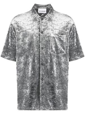 Han Kjøbenhavn crushed velvet short-sleeved shirt - Grey