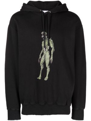 Han Kjøbenhavn graphic-print long-sleeve hoodie - Black