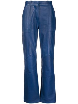 Han Kjøbenhavn leather straight-leg trousers - Blue