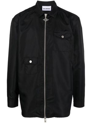 Han Kjøbenhavn long-sleeve satin shirt jacket - Black