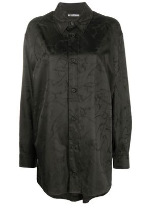Han Kjøbenhavn patterned-jacquard longline shirt - Black