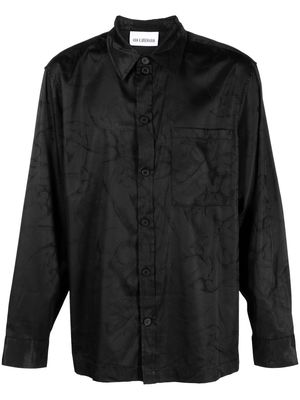 Han Kjøbenhavn tonal-print long-sleeve shirt - Black