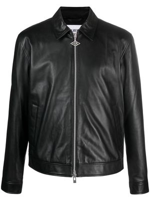 Han Kjøbenhavn zip-up leather shirt jacket - Black