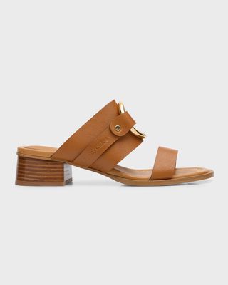 Hana Leather Ring Slide Sandals