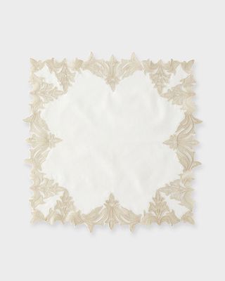 Hand-Embroidered Lace Linen Napkin
