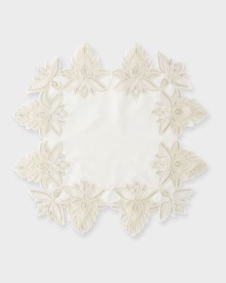 Hand-Embroidered Lace Linen Placemat