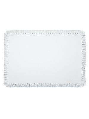Hand-Knotted Fringe 4-Piece Placemat Set - White Silver - White Silver