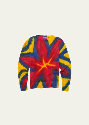 Hand-Painted Floral Cashmere Sweater