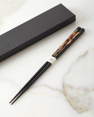 Hand-Painted Lacquered Chopsticks with Dragon