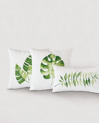 Hand Painted Leaf Pillow
