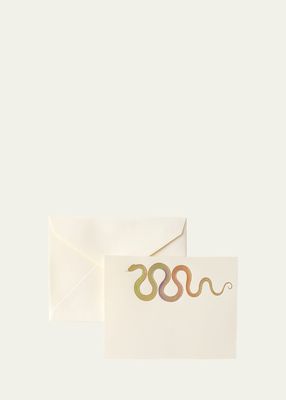 Hand-Painted Snake Note Cards with Envelopes, Set of 8