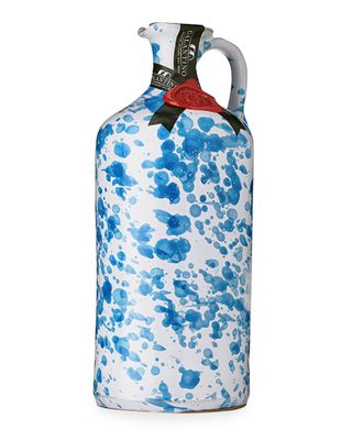 Hand-Painted Turquoise Ceramic Bottle with Extra Virgin Olive Oil