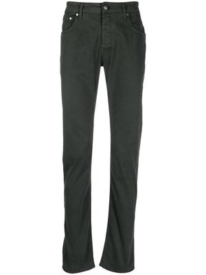 Hand Picked cotton slim-cut trousers - Green
