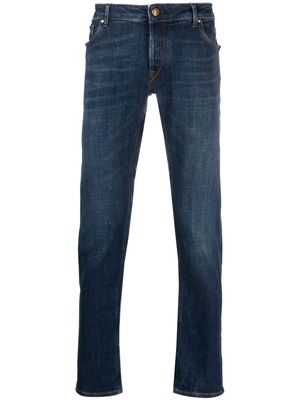 Hand Picked Orvieto mid-rise tapered-leg jeans - Blue