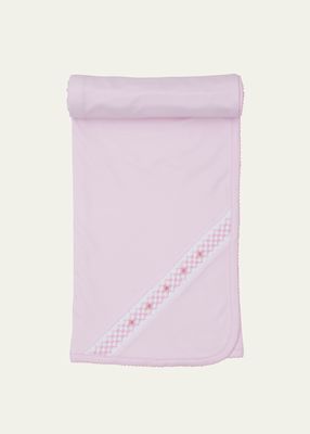 Hand-Smocked Pima Cotton Baby Blanket