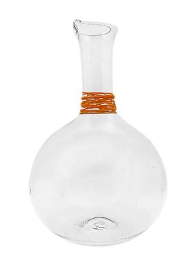 Handblown Orange Swirl Glass Carafe