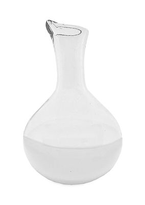 Handblown White Base Glass Carafe