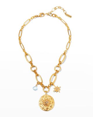 Handmade Chain Necklace with Sun Talisman