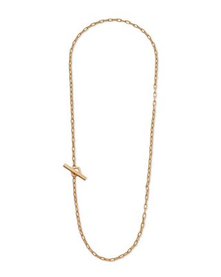 Handmade Yellow Gold Plated Silver Necklace with Matte Chain, 24"L