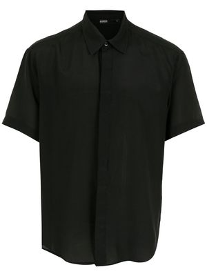 Handred concealed-front shirt - Black