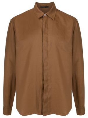 Handred long-sleeved linen shirt - Brown