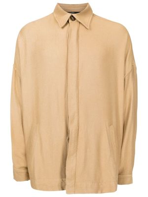Handred oversized twill shirt jacket - Brown