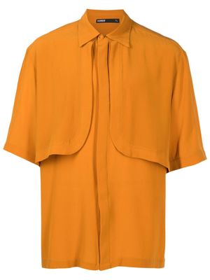 Handred panelled short-sleeve silk shirt - Yellow