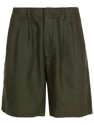 Handred pleated linen shorts - Green