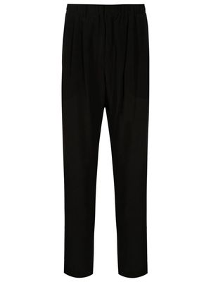 Handred pleated silk loose-fit trousers - Black