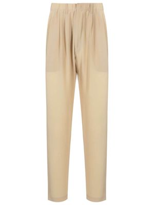Handred pleated silk loose-fit trousers - Neutrals