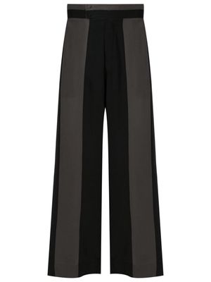 Handred striped wide-leg trousers - Black