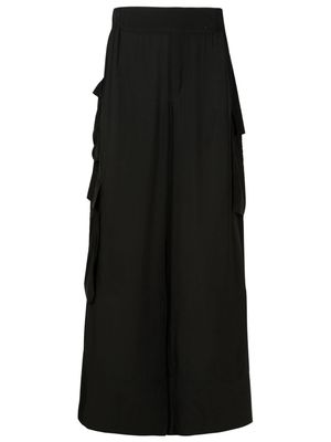 Handred wide-leg cargo silk trousers - Black