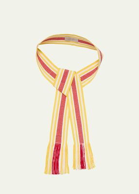 Handwoven Wide White, Yellow, and Red Belt