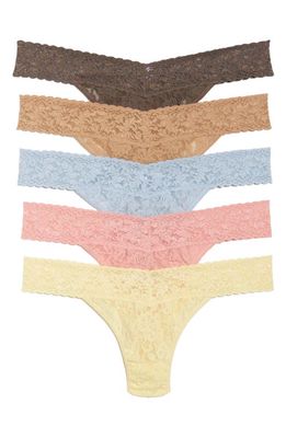 Hanky Panky 5-Pack Low Rise Thongs in Ladylike Classic