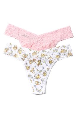 Hanky Panky Assorted 2-Pack Original Rise Thongs in Forever Gold/Bliss Pink