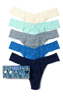 Hanky Panky Assorted 5-Pack Lace Original Rise Thongs in Ivor/Cele/Grym/Bsea/Oxfb