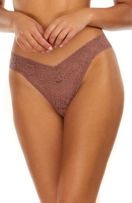 Hanky Panky Daily Lace Original Rise Thong in Allspice