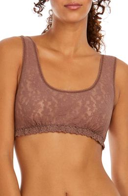 Hanky Panky Daily Lace Overlay Scoop Neck Bralette in Allspice Brown