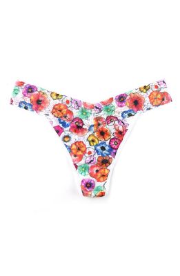 Hanky Panky Floral Print Original Rise Lace Thong in Linger Awhile