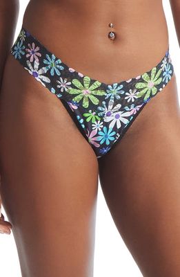 Hanky Panky Floral Print Supima Cotton Low Rise Thong in Pure Joy