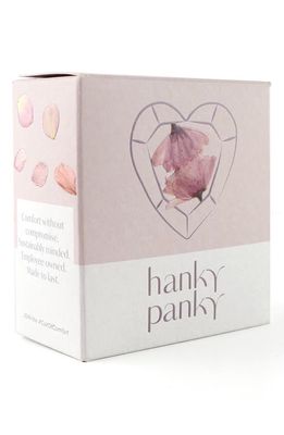Hanky Panky I Do Original Rise Lace Thong & Garter Set in White/Powder Blue